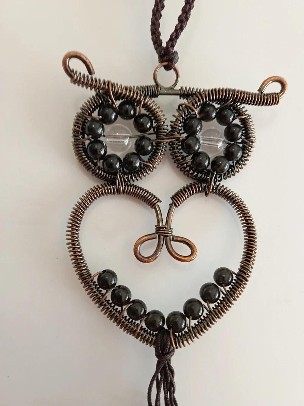 Handcrafted Multi-Color Beaded Heart & Owl Hanging Chakra Multi Gemstone